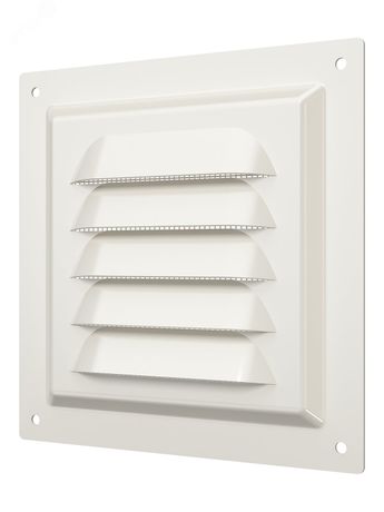 Решетка вентиляционная вытяжная стальная с покрытием полимерной эмалью и сеткой 125х125, цвет Слоновая кость - 1212МЭ Ivory ЭРА 18959