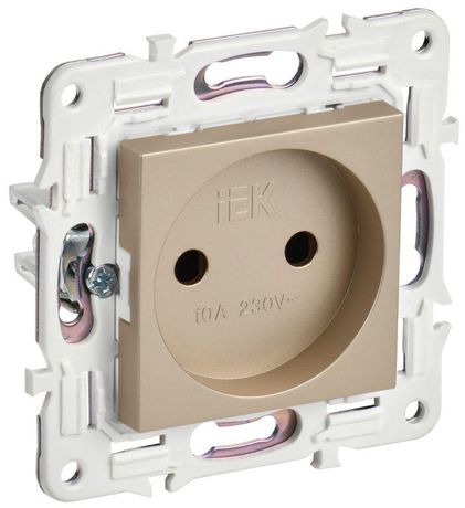 Розетка SKANDY 10А без заземл. защ. шторок SK-R02Sa песочн. IEK SK-R10-10-K98