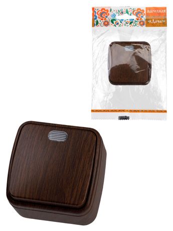 Выключатель 1-кл. открытой установки с подсветкой IP20 10А, венге "Дача" Народная | SQ1824-0045 TDM