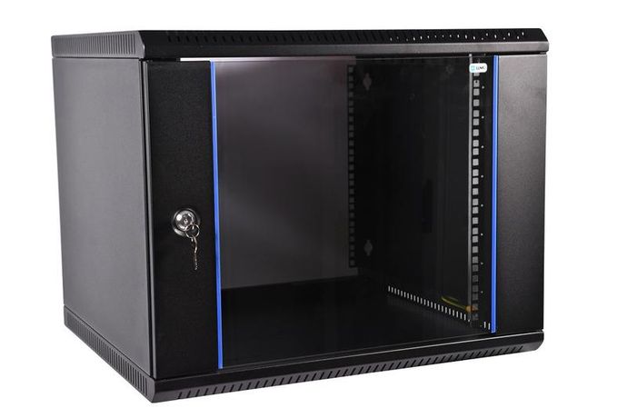 Шкаф коммутационный ШРН-Э-6.350-9005 6U 600х350мм передн. двер. стеклян. черн. ЦМО 1213950