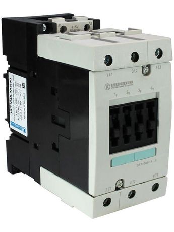 Контактор электромагнитный 3RT1045-1AR00, 3-пол., 80A, AC-3, 37кВт/400V, 415V AC, 50Гц, типоразмер S3, винтовые клеммы, IP20 - ET014815 Электротехник