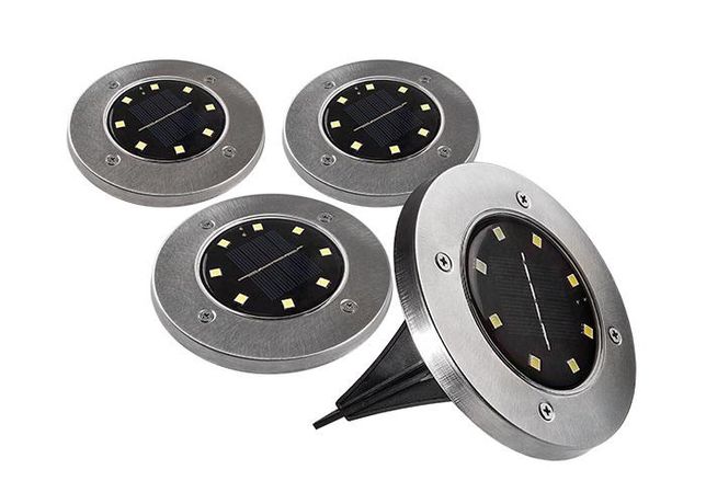 Светильник светодиодный SLR-S14 8SMD грунтовый IP44 корпус нерж. сталь солнечная батарея (уп.4шт) ФАZА 5041011 ФАЗА