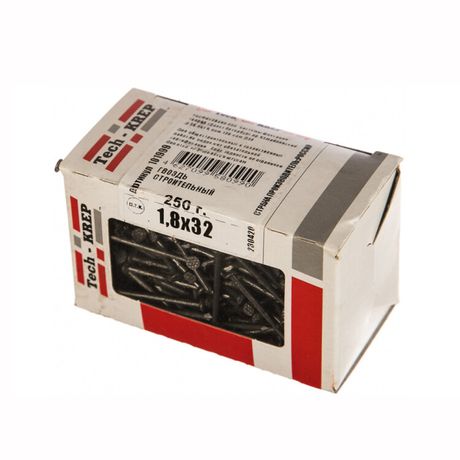 Гвоздь строительный 1,8х32 (250 г) - коробка с окном | 101999 Tech-KREP