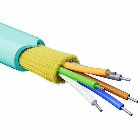 Кабель волоконно-оптический распределительный арамидные упрочняющие нити для внутренней прокладки нг(A)-HFLTx 6 ОВ категорияOM3 (G.651.1) плотный буфер 0.4кН барабан 500м DKC RNDT3C6AQ03-E ДКС