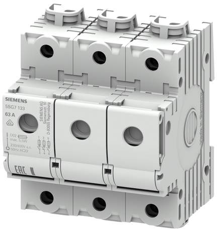 Выключатель для плавких вставок MINIZED N-тип NEOZED D02 3+N-пол. уст. глубина=70мм Siemens 5SG7163