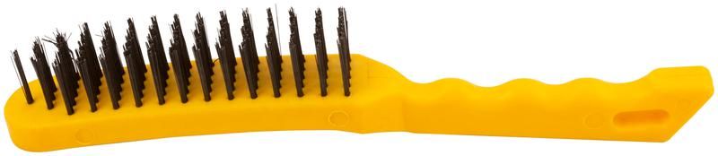 Кордщетка стальная, желтая пластиковая ручка, 275 мм, 5-ти рядная - 38439 РОС