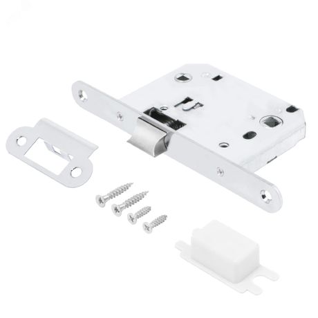 Защелка врезная универсальная без ручек для деревянных межкомнатных дверей, АЛЛЮР АРТ L7050R CP хром - 11129 ПТК