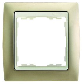 Рамка на 4 поста, S82, шампань матовая - сл.кость 82744-34 Simon