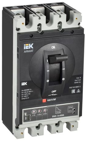 Выключатель автоматический в литом корпусе ARMAT 3P типоразмер I 100кА 630А расцепитель электронный стандартный - AR-MCCB-3I-100-0630A-ELSC IEK