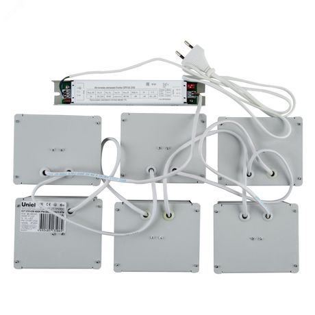 Светильники светодиодные потолочные встраиваемые ULP-1010 42W/4000К IP40 GRILYATO WHITE KIT06 комплект из 6 штук Белый свет (4000K) 3800Лм 100x100x37мм Корпус В комплекте с и/п ТМ Uniel - UL-00007427