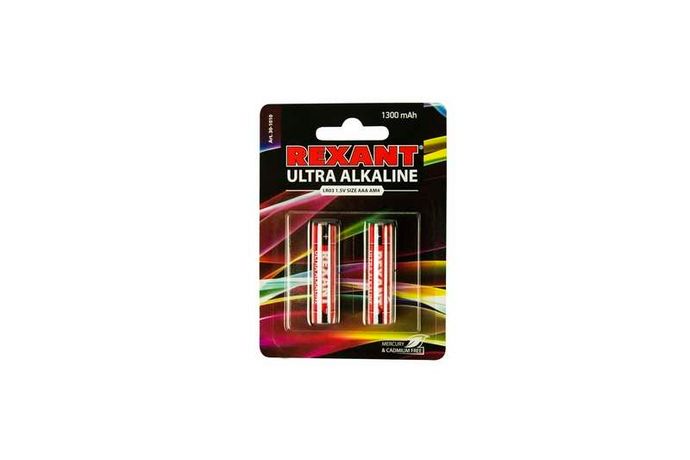 Элемент питания алкалиновый AAA/LR03 1.5В 1300мА.ч ультра (уп.2шт) Rexant 30-1010 MEET