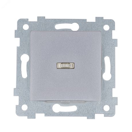 Выключатель 1-кл. СП Мария С110-438 10А IP20 с индикацией механизм алюм. Кунцево 110056