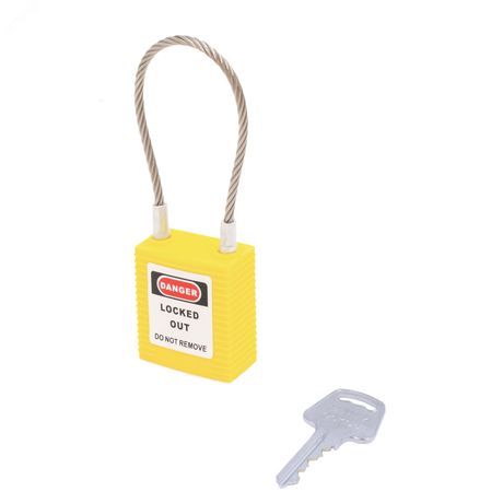Замок безопасности навесной с тросом BD-G42 Yellow - 10268 ПТК