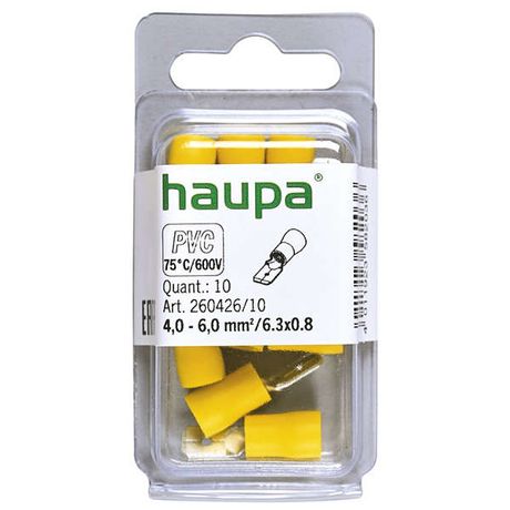 Штекеры плоские, изолированные, 2,5-6 0,8x6,3x0,8 (упак. 10 шт) - 260426/10 HAUPA