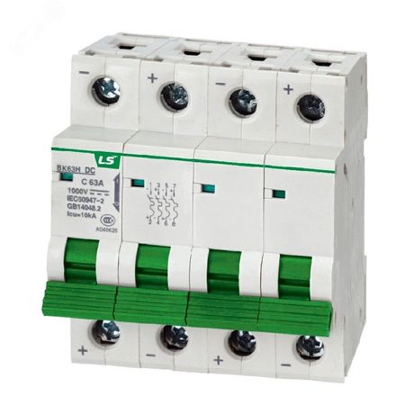 Автоматический выключатель BK63H-DC 4P C10A 10kA 1000VDC | 629050400 LSIS