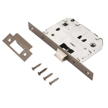 Защелка врезная универсальная без ручек для деревянных межкомнатных дверей, АЛЛЮР АРТ L7050S MBN графит - 11223 ПТК