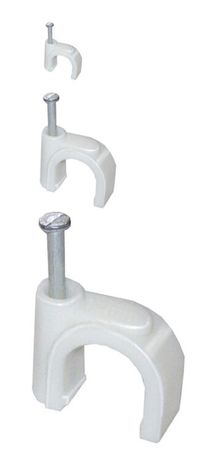 Скоба крепежная круглая с гвоздем d22мм пластик. (уп.100шт) IEK USK11-22-100