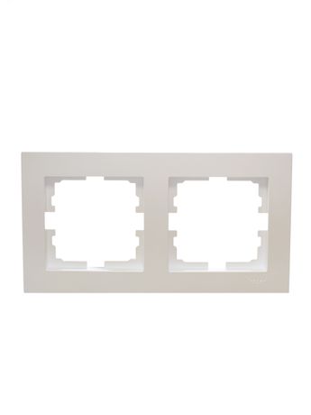 Рамка 2-местн. горизонт. VESNA жемчуж./бел. перламутр LEZARD 742-3000-147