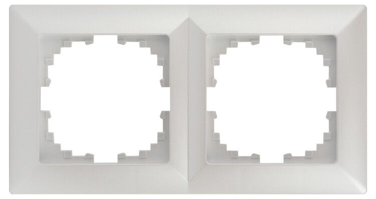 Рамка для розеток и выключателей Intro Solo 4-502-06 на 2 поста, СУ, перламутр | Б0053995 ЭРА