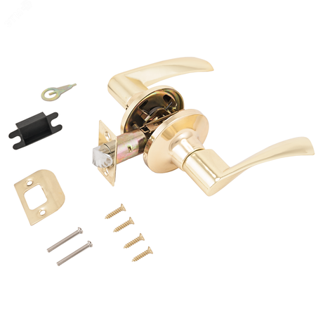 СТАНДАРТ 8901 PS PB золото (латунь) - 10141 Ручка-защелка фалевая нажимная для межкомнатных дверей ПТК