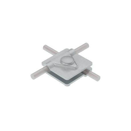 Универсальный соединитель для прутка 5-10мм. Две пластины 40х42мм. Метизы 1xM10x30. Термодиффузионное цинкование - 2USM-D5-10 TD КМ-Профиль MA0282