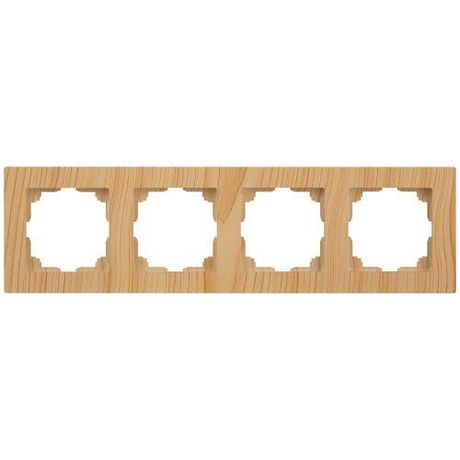 Рамка для розеток и выключателей Intro Accent 6-504-11 на 4 поста, СУ, сосна | Б0063771 ЭРА