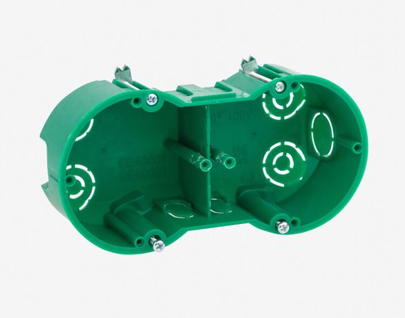 Коробка установочная КУП 2-х местная 141х70х45мм для полых стен саморез. мет. лапки IP20 (100/1200) | Б0051421 ЭРА