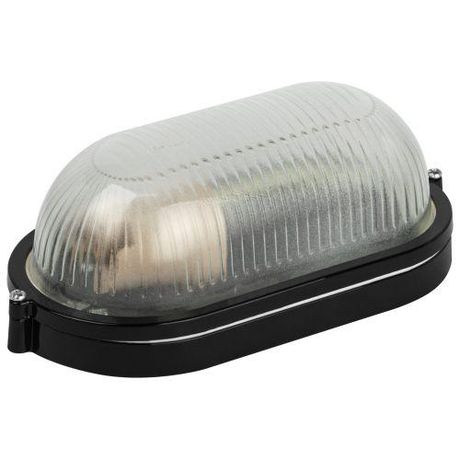 Светильник НБП 04-60-001 Акватермо алюминий/стекло IP54 E27 max 60Вт 212х105 овал черный | Б0063879 ЭРА
