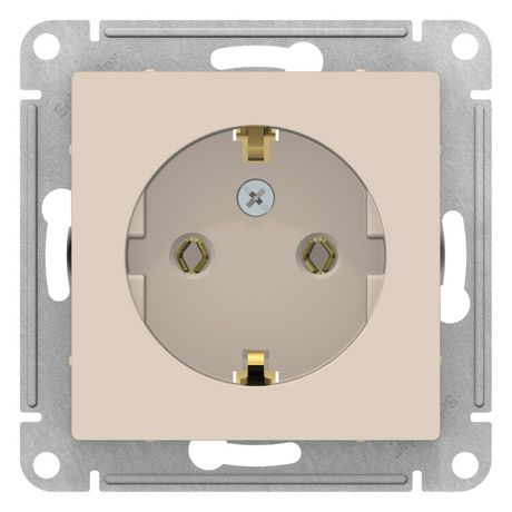 Розетка 1-м СП AtlasDesign 16А IP20 с заземл. механизм беж. SE ATN000243 APC