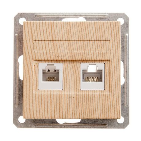 Механизм розетки комп. + телеф. 2-м СП W59 RJ11 RJ45 сосна SchE RSI-251TK5E-7-86 (РСИ-251ТК5Е-7-86) APC
