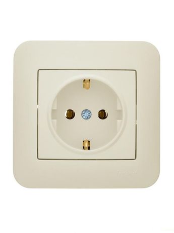 Розетка 1-м СП ASTI 16А IP20 с заземл. ПБТ крем. LEZARD 7081-0303-122B LEZARD арт. 7081-0303-122B