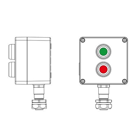 Взрывозащищенный пост управления из алюминия CPE-A-12-(1xP1G(11)-1xP1R(11))-1xKAEPM2MHK-20(C)1Ex d e IIC Т5 Gb / Ex tb IIIC T95°C Db IP66 - 2201.121.22.120M ДКС