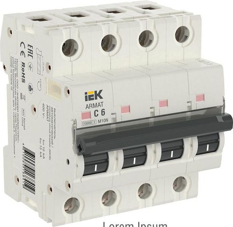 Выключатель автоматический четырехполюсный M10N 4P C 6А 10кА ARMAT | AR-M10N-4-C006 IEK