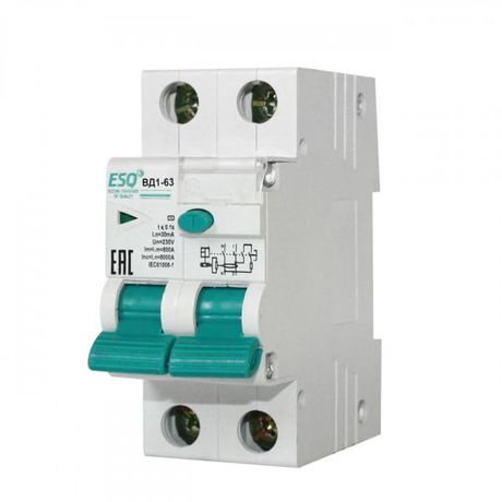 Устройство защитного отключения ВД1-63 2п 63А/300мА/6кА (эл-мех, тип АC) ESQ - 14.03.05.000011 ОРЛАН
