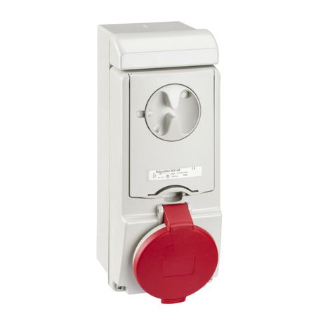 НАСТЕННАЯ РОЗЕТКА UNIKA С ДЕРЖ ПРЕДОХР 32A 3P-E 380-415 IP44 | 83146 Schneider Electric