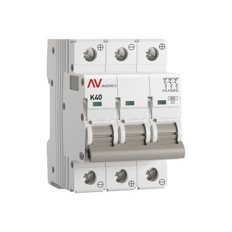 Выключатель автоматический модульный 3п K 40А 6кА AV-6 DC AVERES EKF mcb6-DC-3-40K-av