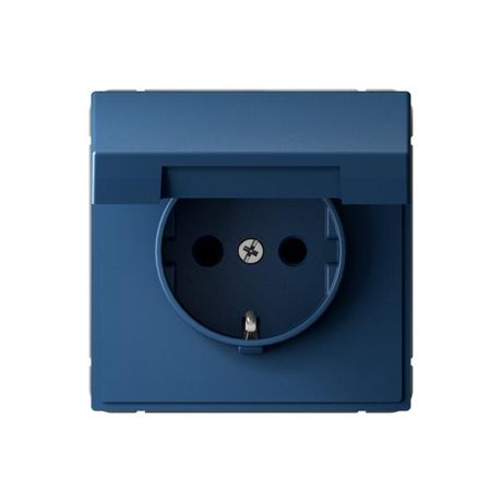 Розетка ArtGallery 16А IP20 с заземл. защ. шторки крышкой механизм аквамарин SE GAL001146 APC