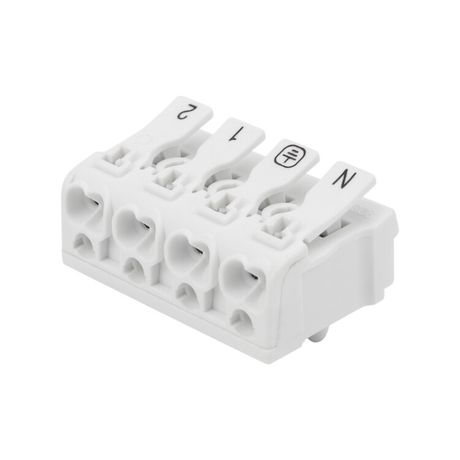 Клемма пружинная соединительная КСП 4-полюсная с монтажными ножками (50 шт./уп.) | 07-6216-1 REXANT MEET