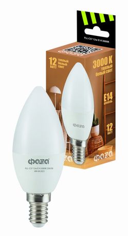 Лампа светодиодная FLL- C37 12w E14 3000K 230/50 ФАZA | .5038509 Jazzway