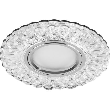 Светильник точечный встраиваемый под лампу, с LED подсветкой CD938 15LED*2835 SMD 4000K, MR16 50W G5.3, прозрачный, хром | 29471 FERON