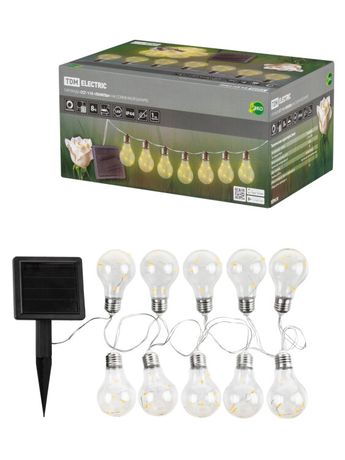 Гирлянда ССГ-110 "Лампы" на солнечной батарее, 1,3 м, 60 LED, теплый белый, IP44, | SQ0330-0181 TDM