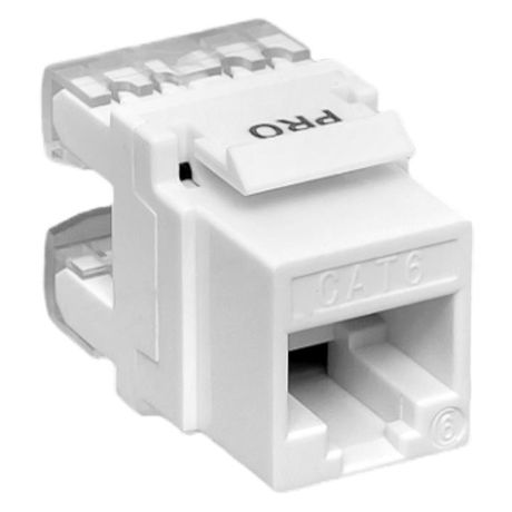 Модуль Keystone TERACOM PRO Cat.6 RJ-45 неэкранированный 110 IDC 180 градусов белый | TRP-KSTN-180D-6UTP-WH EKF