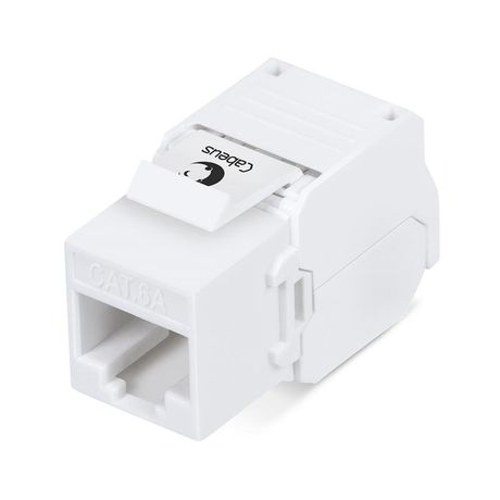 Вставка Keystone Jack RJ-45(8P8C), 180 градусов, категория 6A, без инструмента Toolless, белая - KJ-RJ45-Cat.6A-180-Toolless Cabeus 7964c
