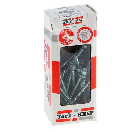 Саморез кровельный ZP сверло 4,8х76 (30шт) - коробка с окном | 124636 Tech-KREP