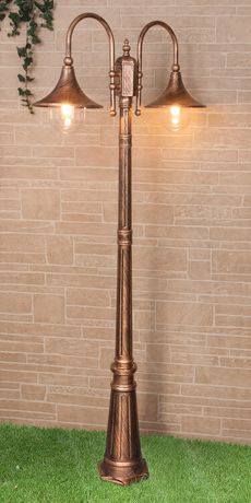 Светильник садово-парковый GL 1020F/2 Saga F/2 черное золото | a039867 Elektrostandard