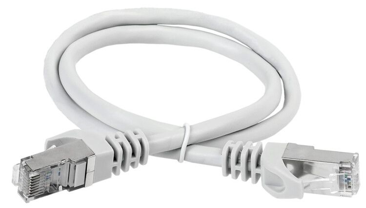 Коммутационный шнур (патч-корд), кат.6А S/FTP, LSZH, 2м, серый | PC01-C6ASL-2M ITK IEK