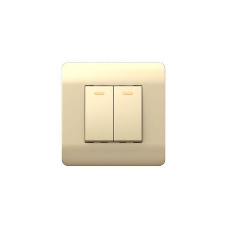 Переключатель 2-клавишный, 10А, шампань(NEW3-E) | 431390 CHINT