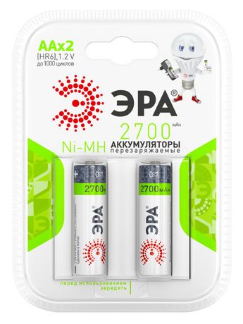 Аккумулятор HR6-2BL 2700mAh (20/240/6000) (AA) | C0038458 ЭРА