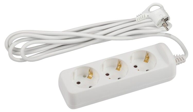 Удлинитель электрический U-3e-5m-3x1,5 с заземлением 3 розетки 5м ПВС 3x1,5мм2 16А | Б0044033 ЭРА