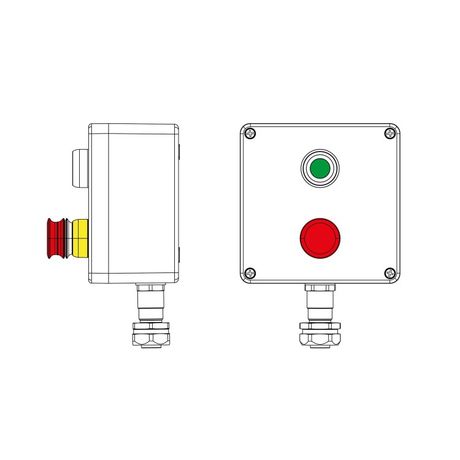 Взрывозащищенный пост управления из полиэстера CPE-P-05-(1xP1G(11)-1xP3E(11))-1xKAEPM2MHK-20(C)1Ex d e IIC Т5 Gb / Ex tb IIIC T95°C Db IP66 КЗ - 2231.051.22.11B ДКС